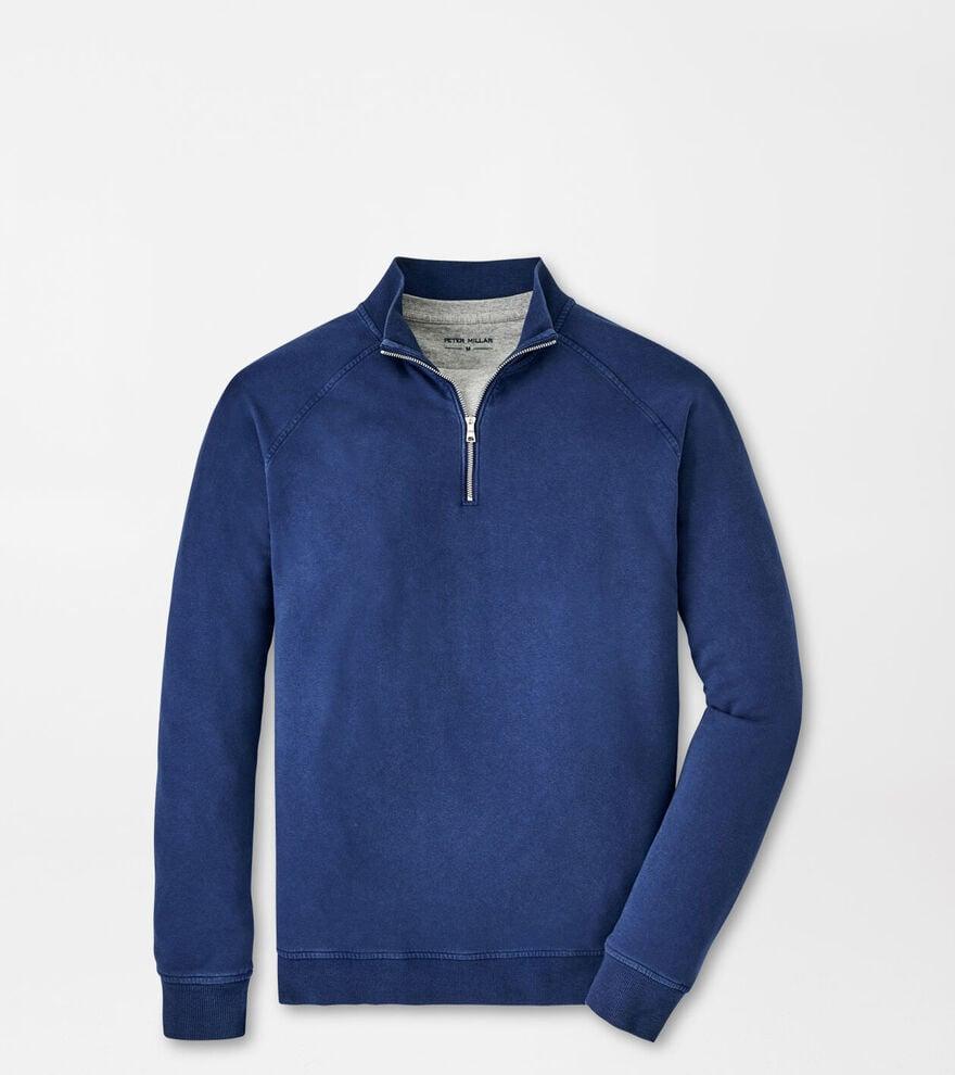 Peter Millar Mens Lava Wash Quarter-Zip | Color: Washed Navy | Size: XXL Product Image