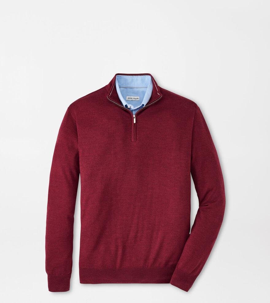 Peter Millar Mens Autumn Crest Quarter-Zip | Color: Celosia Red | Size: S Product Image