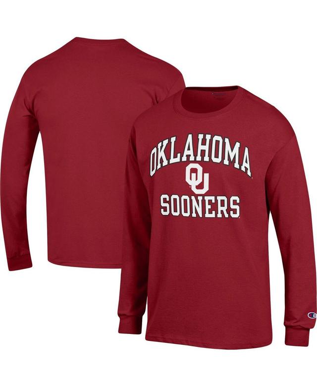 Mens Champion Crimson Oklahoma Sooners High Motor Long Sleeve T-Shirt Product Image