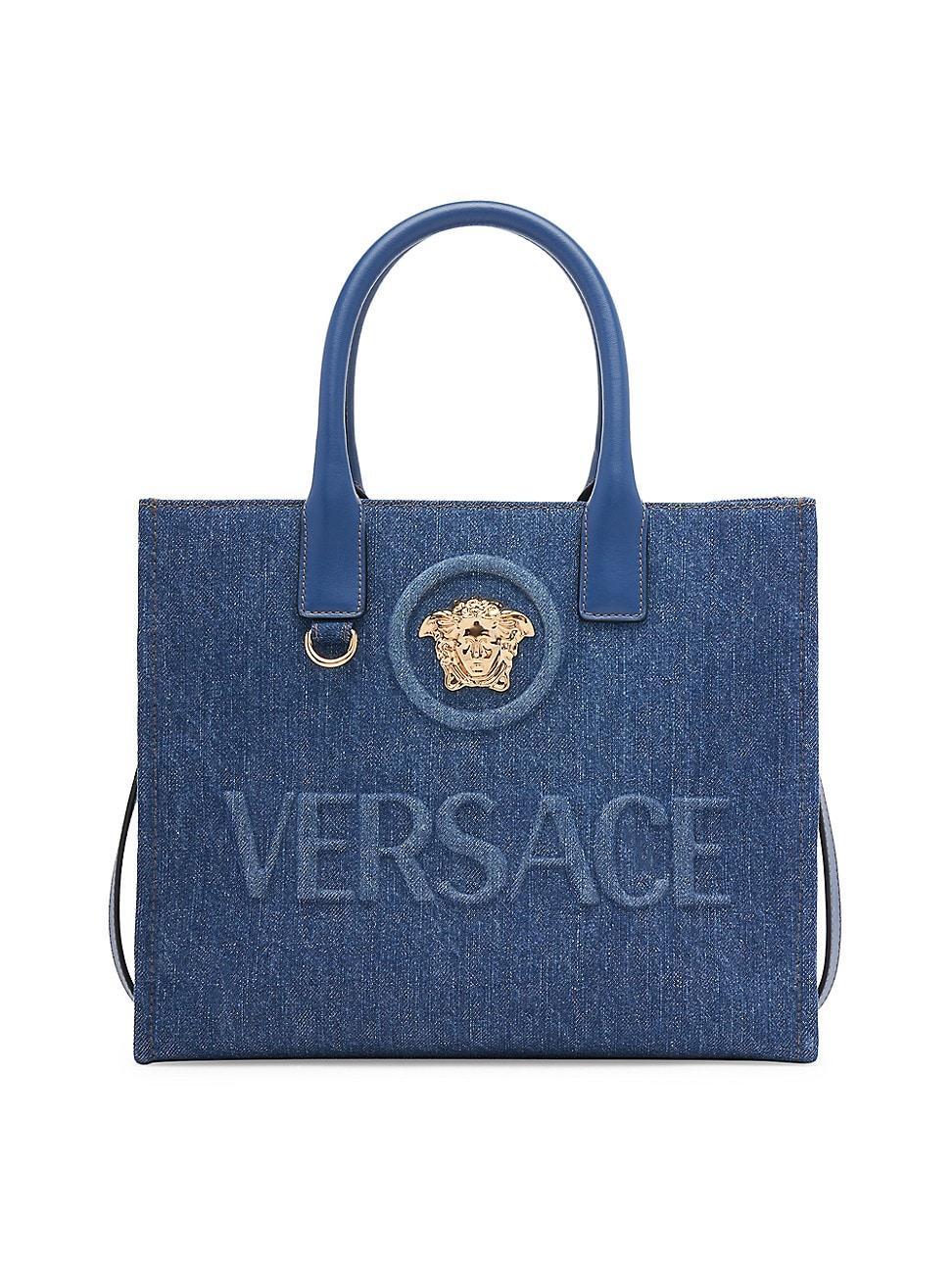 Versace La Medusa Small Denim Tote Product Image