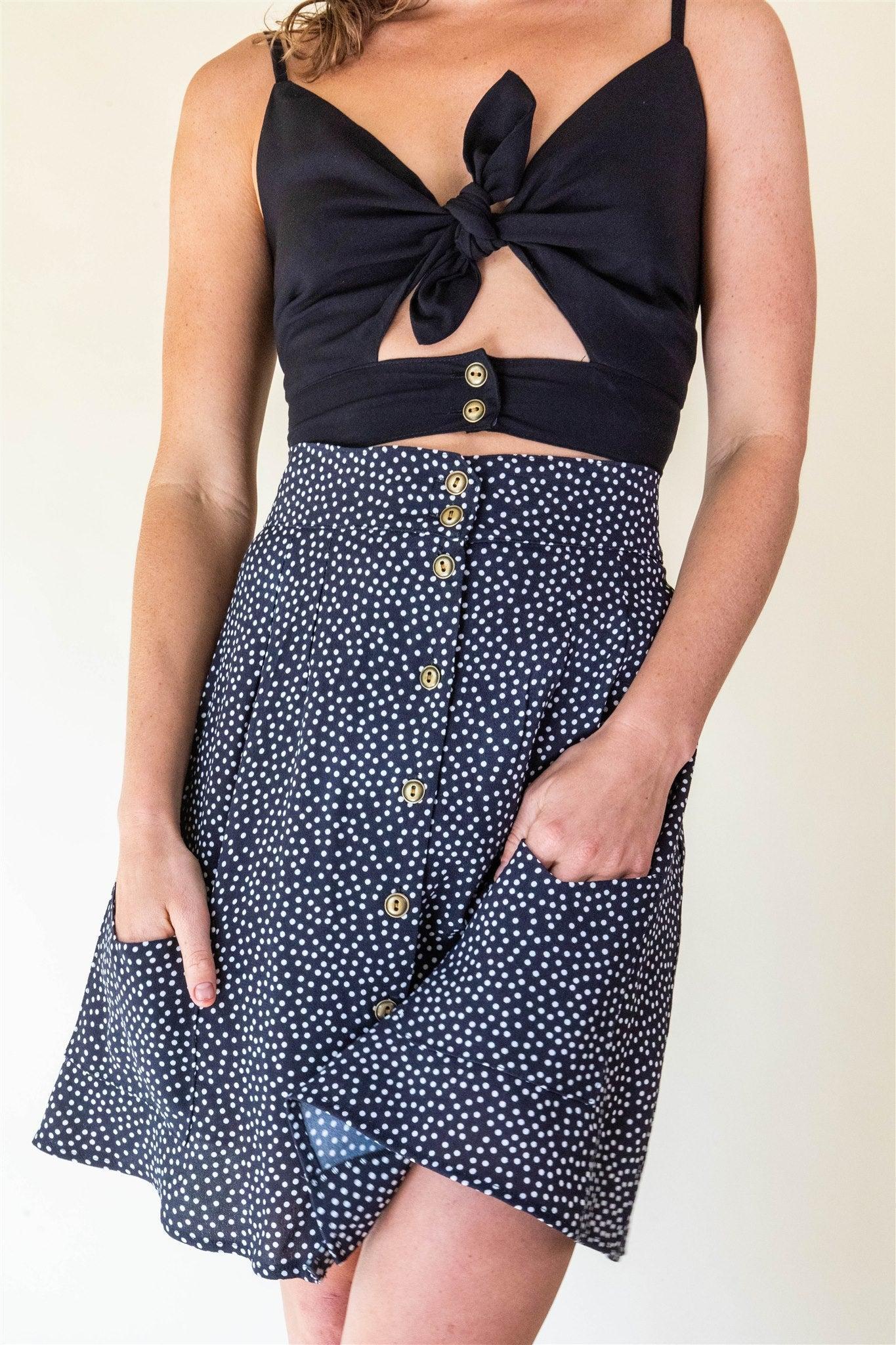 Rah Rah Skirt in Black Polka Dot Product Image