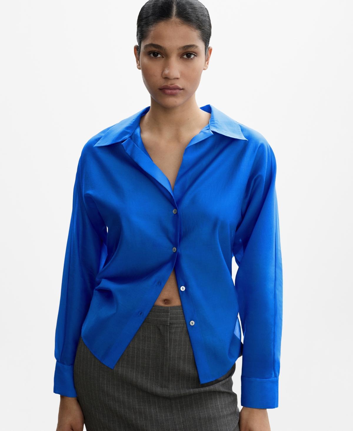 Mango Womens Satin Lyocell Shirt Product Image