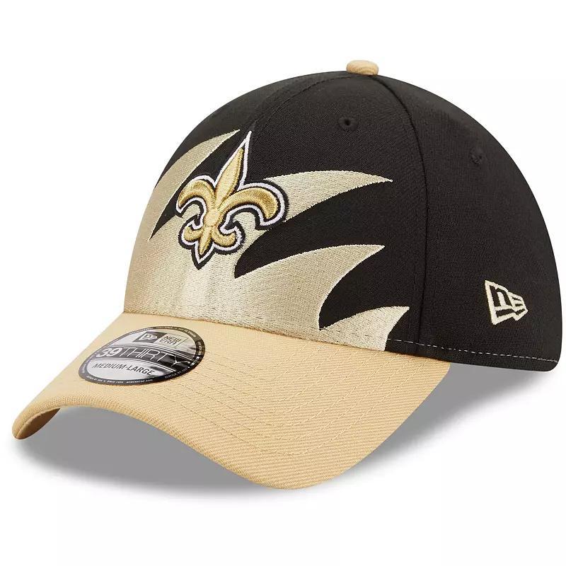 Mens New Era Black/Gold New Orleans Saints Surge 39THIRTY Flex Hat Product Image