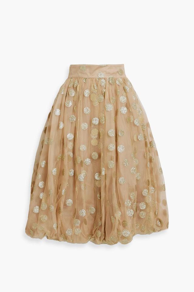 Glittered Polka-dot Tulle Skirt In Neutral Product Image