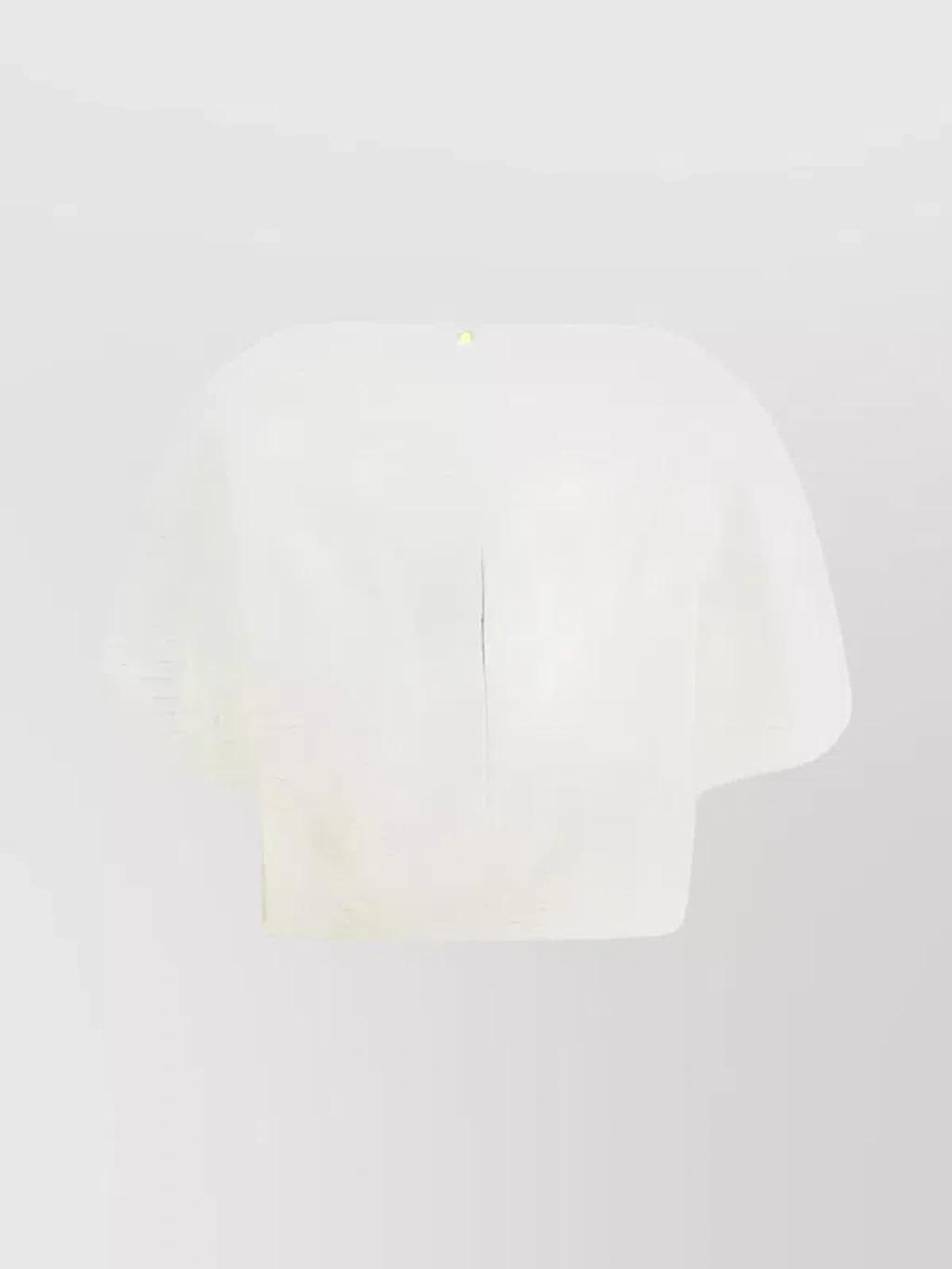 KHAITE Silk Top Rounded Puff Sleeves In White Product Image