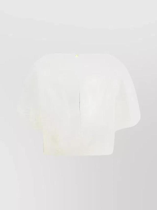 KHAITE Silk Top Rounded Puff Sleeves In White Product Image