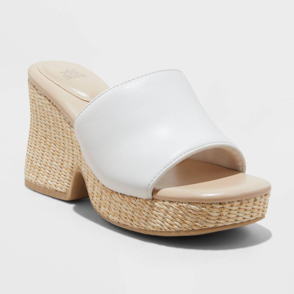 Womens Charlene Raffia Wedge Heels - Wild Fable Cream Product Image