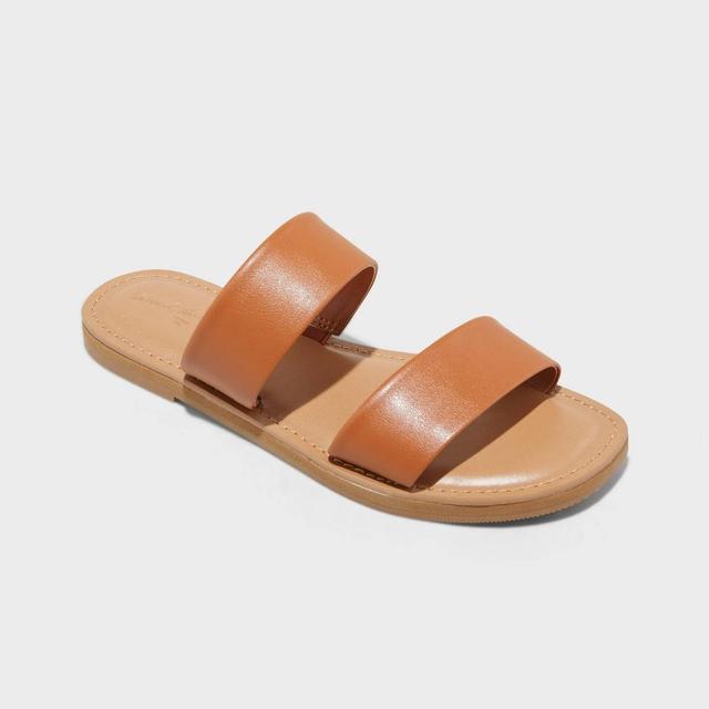 Womens Dora Footbed Sandals - Universal Thread Cognac 8 Product Image