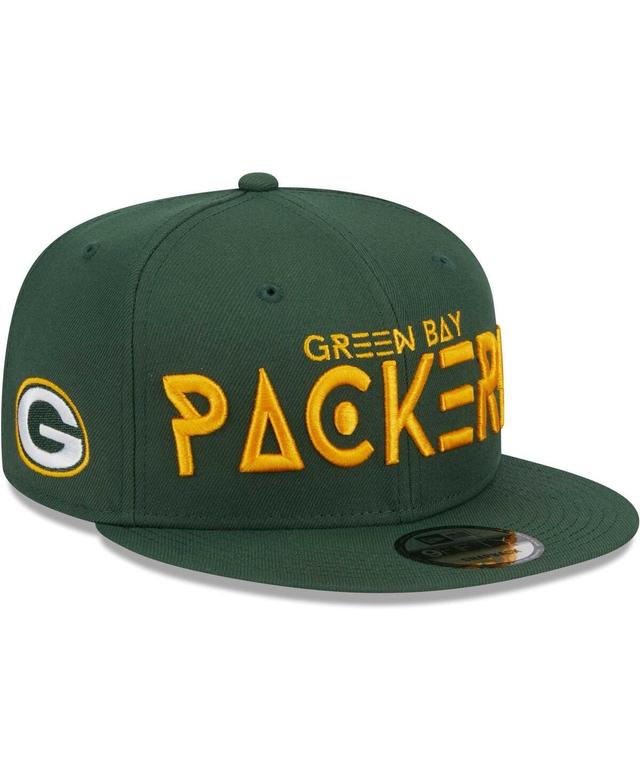 Mens New Era Green Green Bay Packers Word 9FIFTY Snapback Hat Product Image