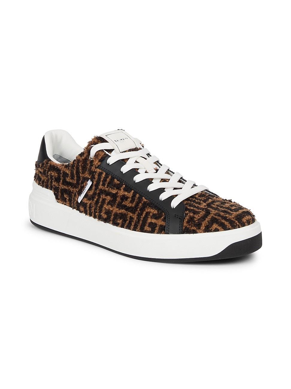 Mens B-Court Faux Fur Logo Sneakers Product Image