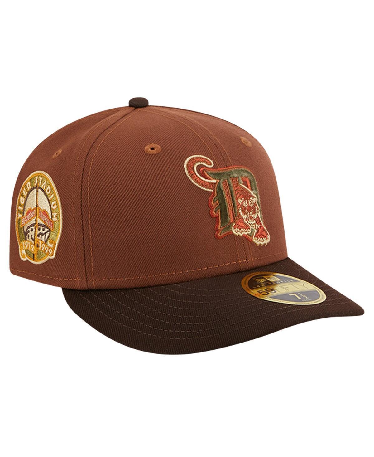 New Era Mens Brown Detroit Tigers Velvet Logo Fill Low Profile 59FIFTY Fitted Hat Product Image