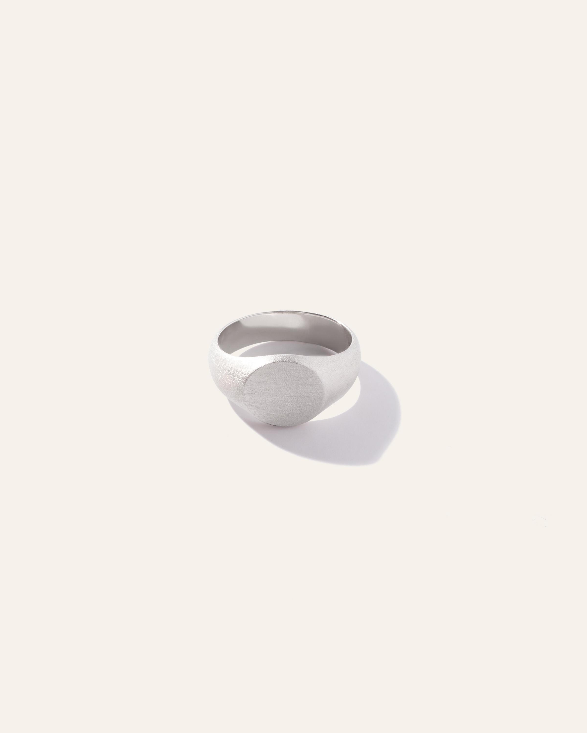 Silver Bold Round Signet Ring Product Image