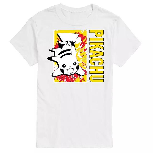 Big & Tall Pokmon Tie Dye Pikachu Graphic Tee, Mens White Product Image