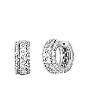 Womens Siena 18K White Gold & Diamond Huggie Hoop Earrings Product Image