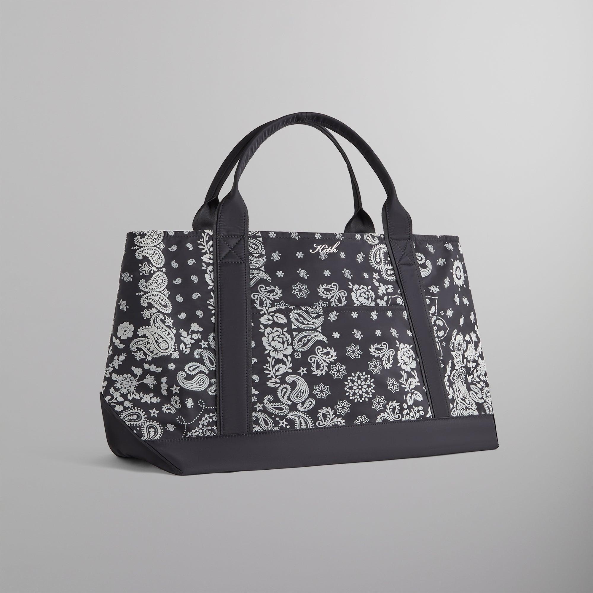 Kith Paisley Flocked Nylon Tote Bag - Black Male Product Image