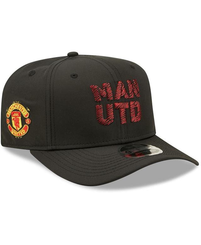 Mens New Era Black Manchester United Weave Overlay 9FIFTY Snapback Hat Product Image