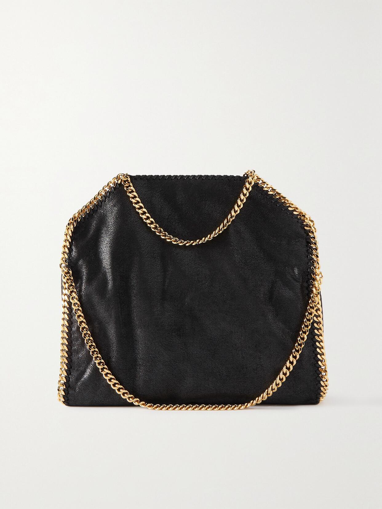 The Falabella Mini Faux Brushed-leather Shoulder Bag In Black Product Image