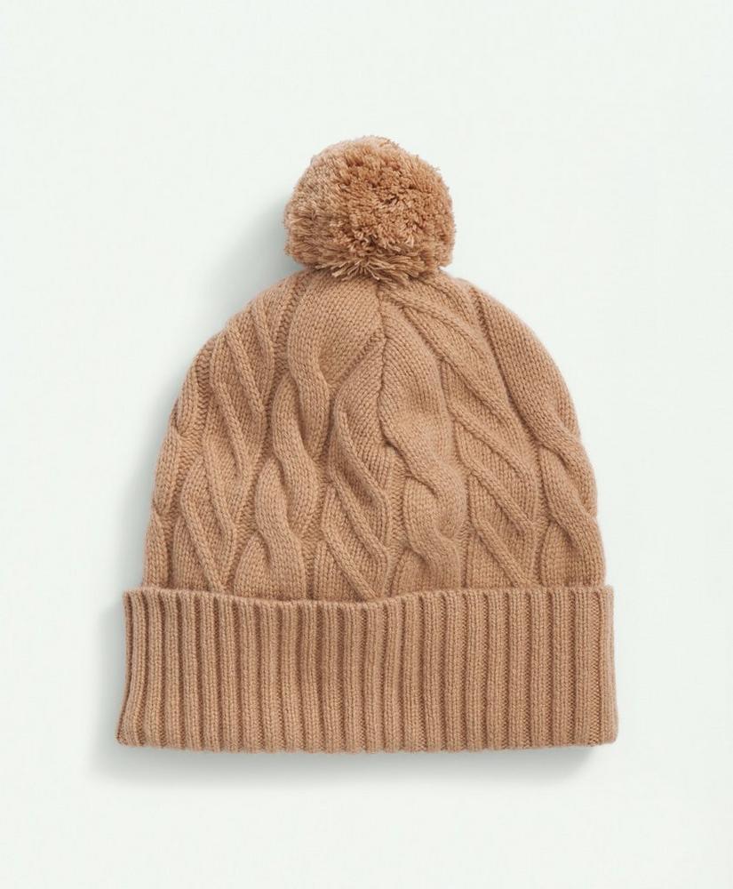 Merino Wool and Cashmere Blend Cable Knit Pom Beanie product image