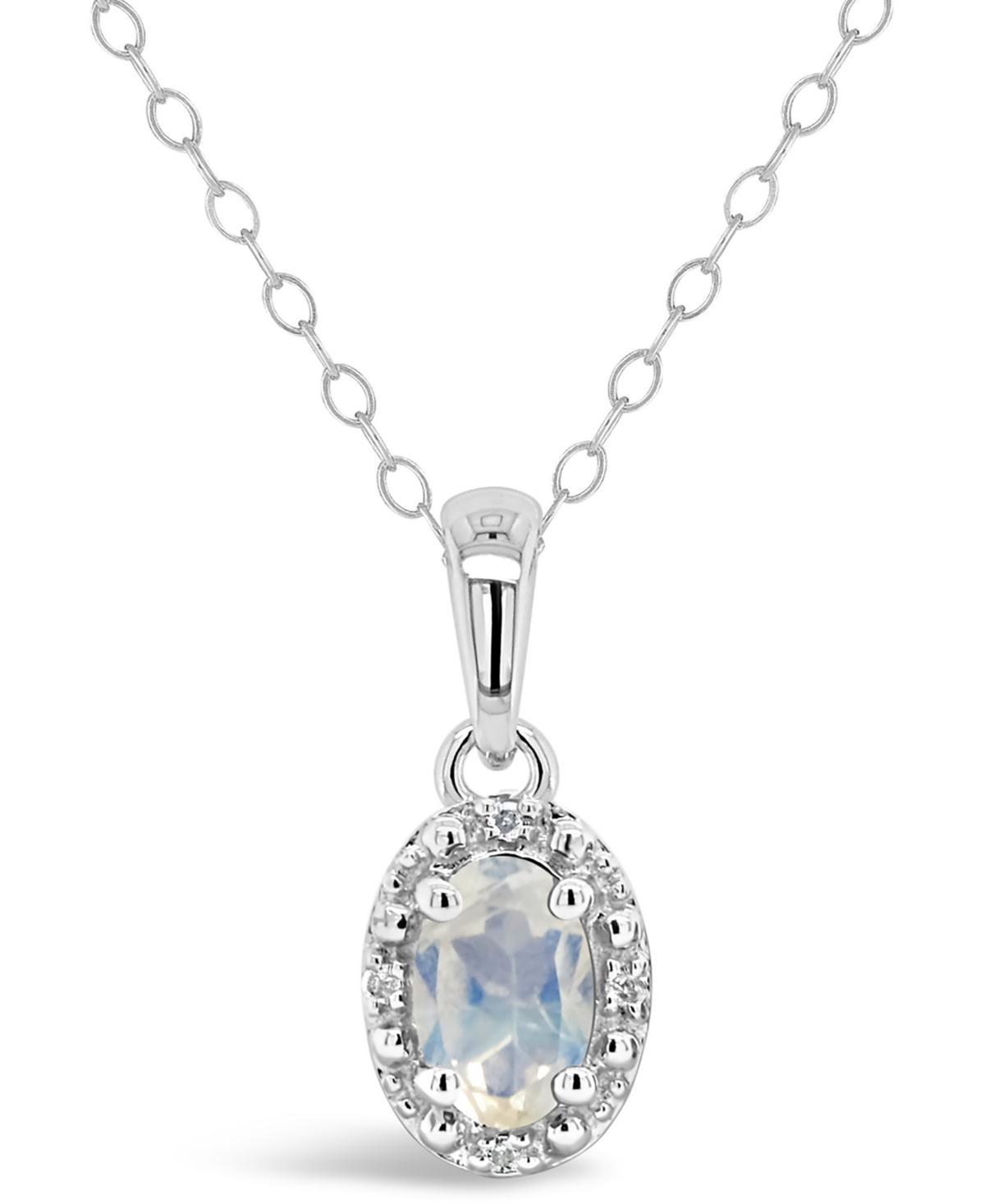 Gemstone and Diamond Accent Pendant Necklace in Sterling Silver Product Image