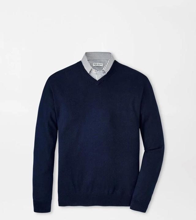 Peter Millar Mens Autumn Crest V-Neck | Color: Navy | Size: L Product Image