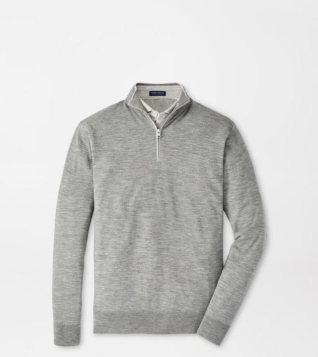 Peter Millar Mens Excursionist Flex Quarter-Zip Sweater | Color: Gale Grey | Size: XL Product Image