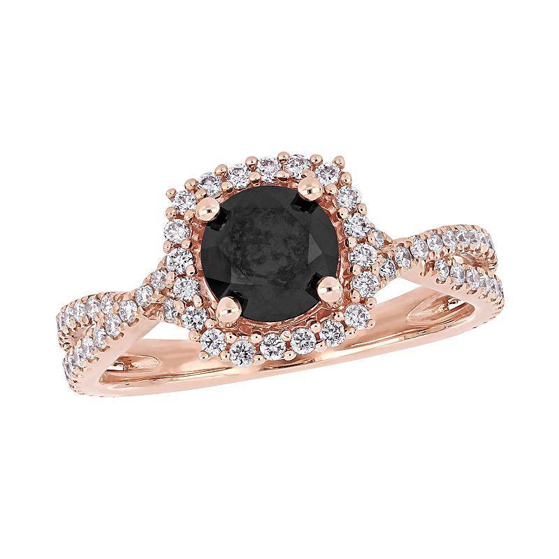 Stella Grace 14l Rose Gold 1 1/2 Carat T.W. Black & White Diamond Ring, Womens Product Image