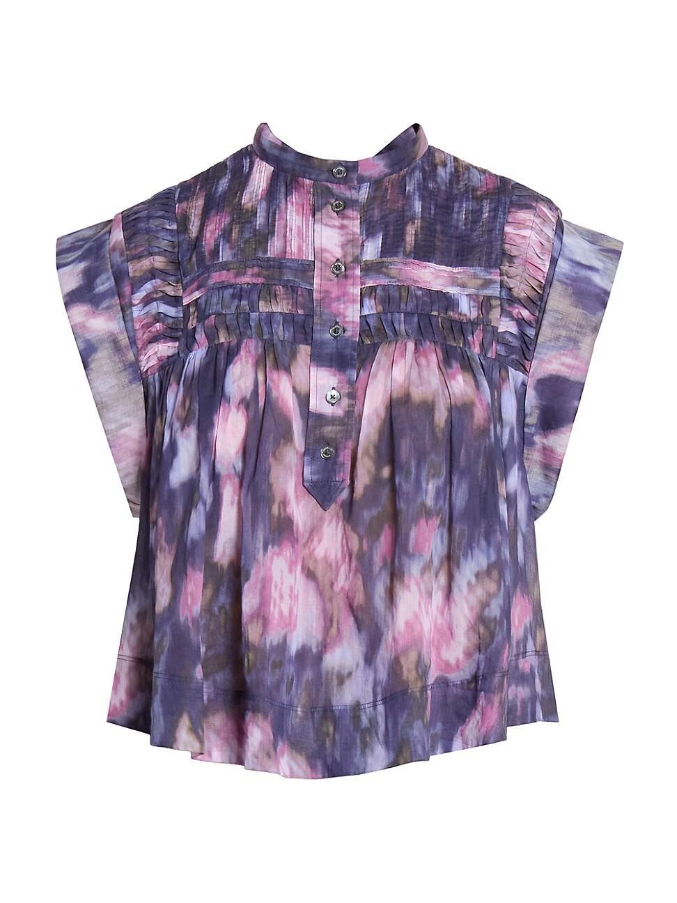 Womens Leaza Tie-Dye Pleated Top Product Image