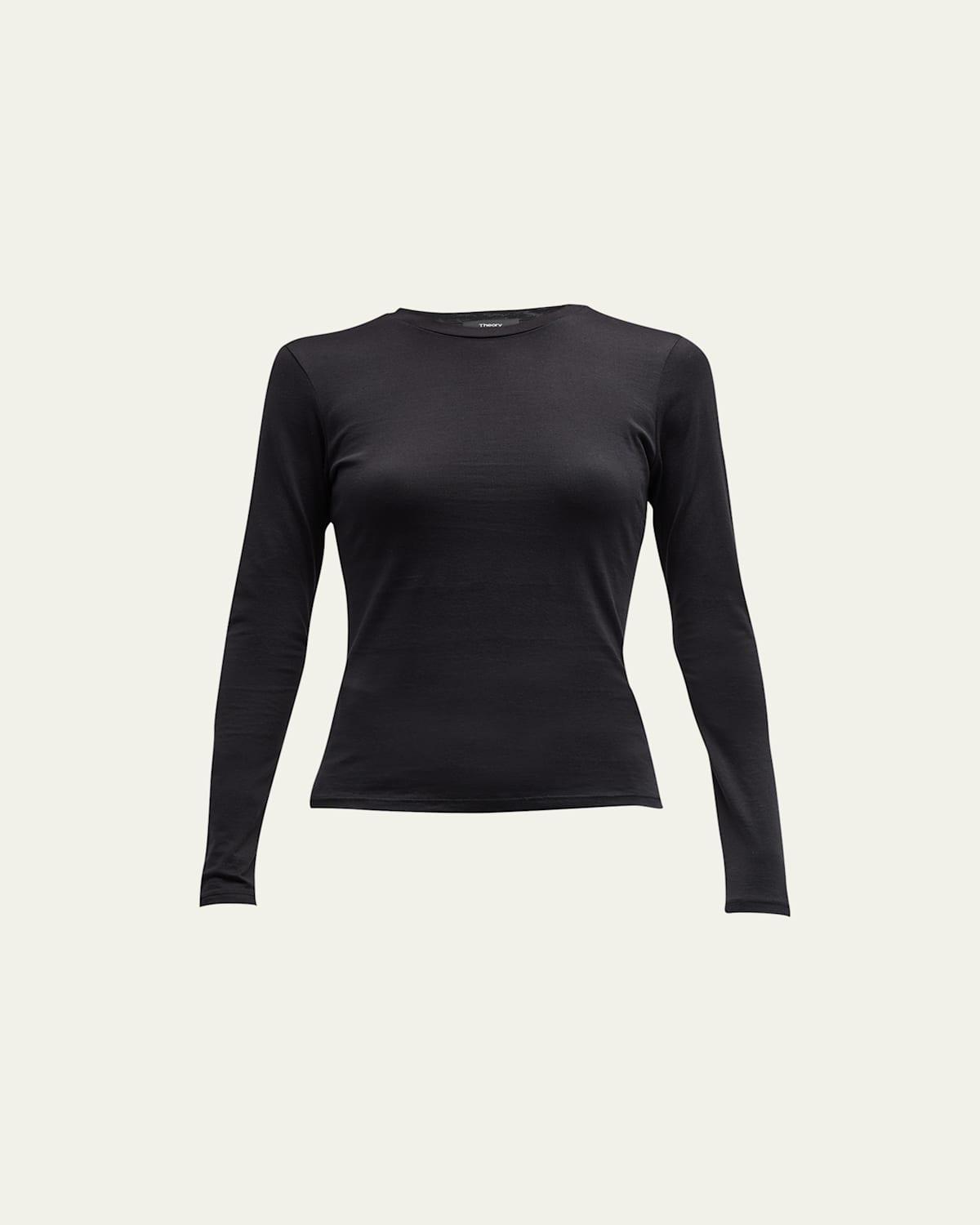 Theory Tiny Long-Sleeve Tee in Organic Cotton  female Product Image