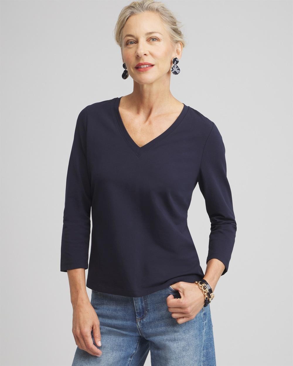 Chico's Women's 3/4 Sleeve Perfect T-Shirt Product Image