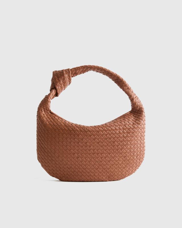 Italian Leather Handwoven Slouchy Shoulder Bag Product Image