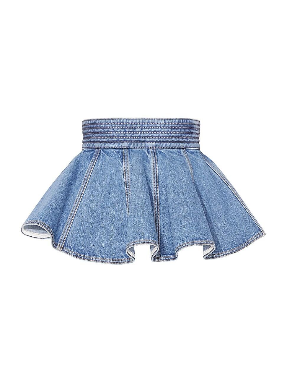 Womens Pleated Denim Peplum Belt Product Image