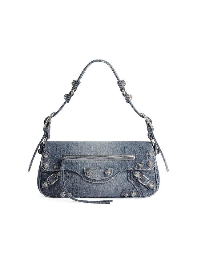 Womens Le Cagole Small Sling Bag Denim With Rhinestones Product Image