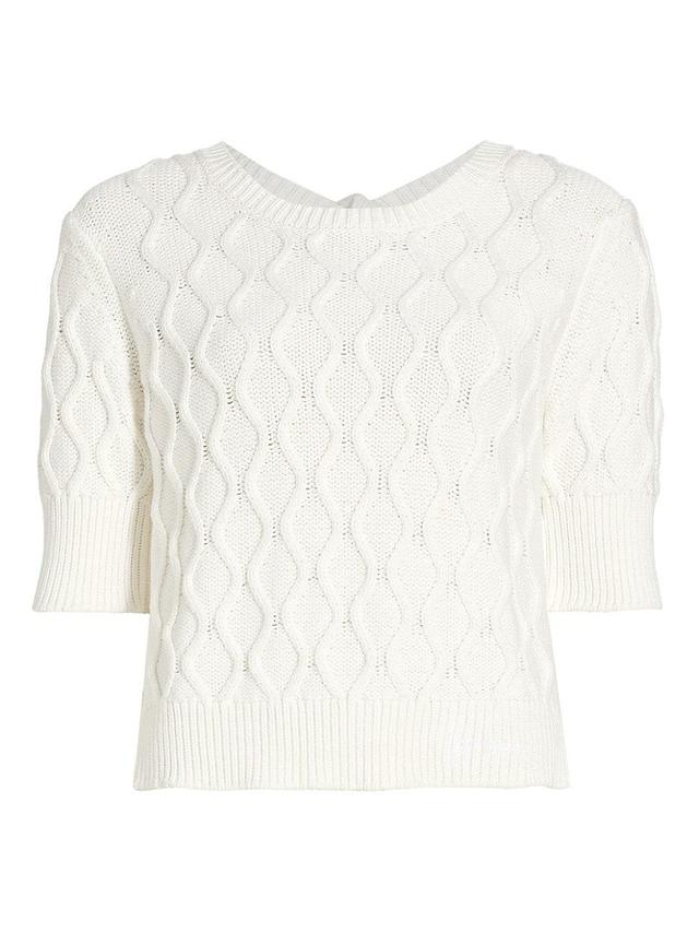 Womens Cable-Knit Cotton Top Product Image