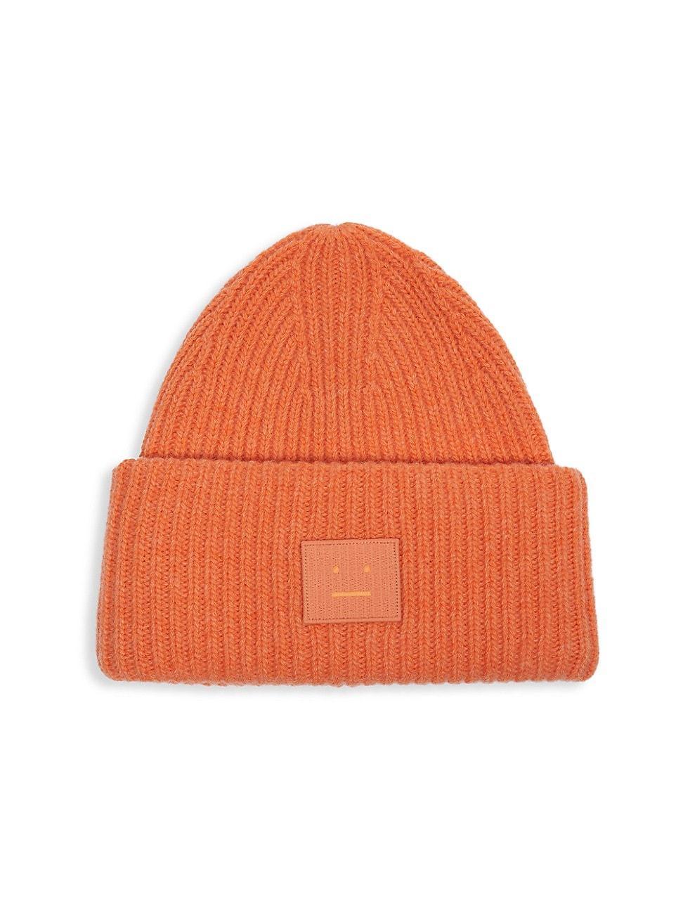 Acne Studios Pansy Face Patch Rib Wool Beanie Product Image