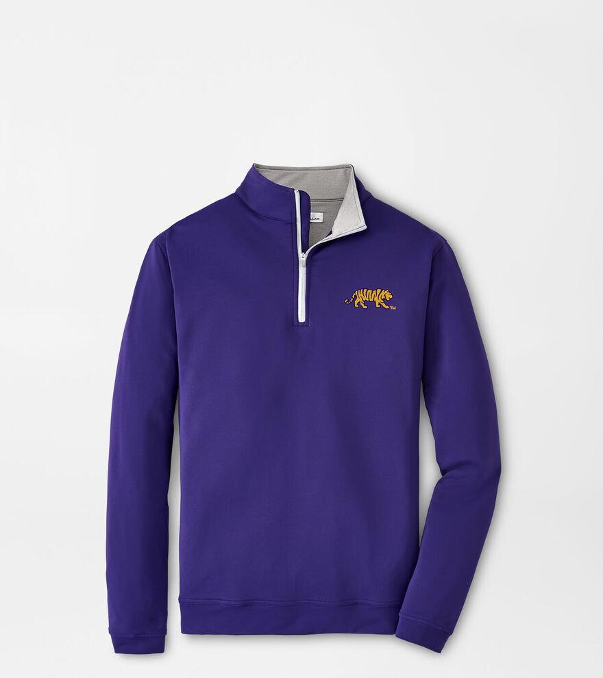 Peter Millar Mens LSU Perth Performance Quarter-Zip | Color: Purple | Size: L Product Image