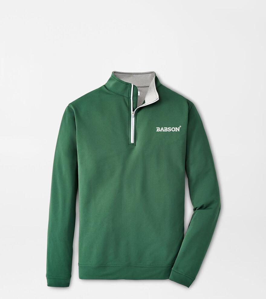 Peter Millar Mens Babson Perth Performance Quarter-Zip | Color: Green | Size: M Product Image