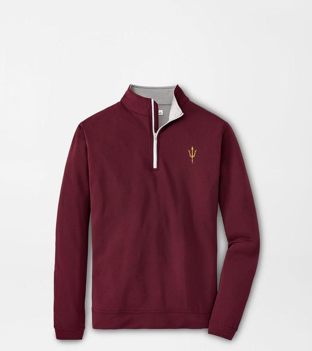 Peter Millar Mens Arizona State Perth Performance Quarter-Zip | Color: Maroon | Size: M Product Image