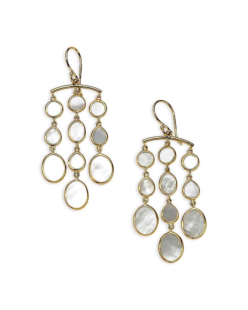 Womens Polished Rock Candy 18K Yellow Gold & Mother-Of-Pearl Small Chandelier Earrings Product Image