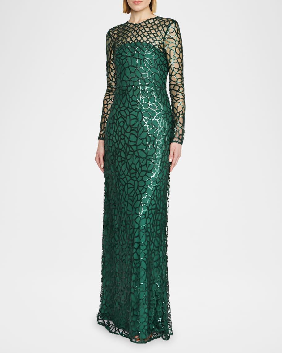 Aimee A-Line Sequin Illusion Gown Product Image