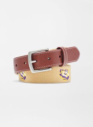 Peter Millar Mens LSU Belt | Color: Khaki | Size: 44 Product Image