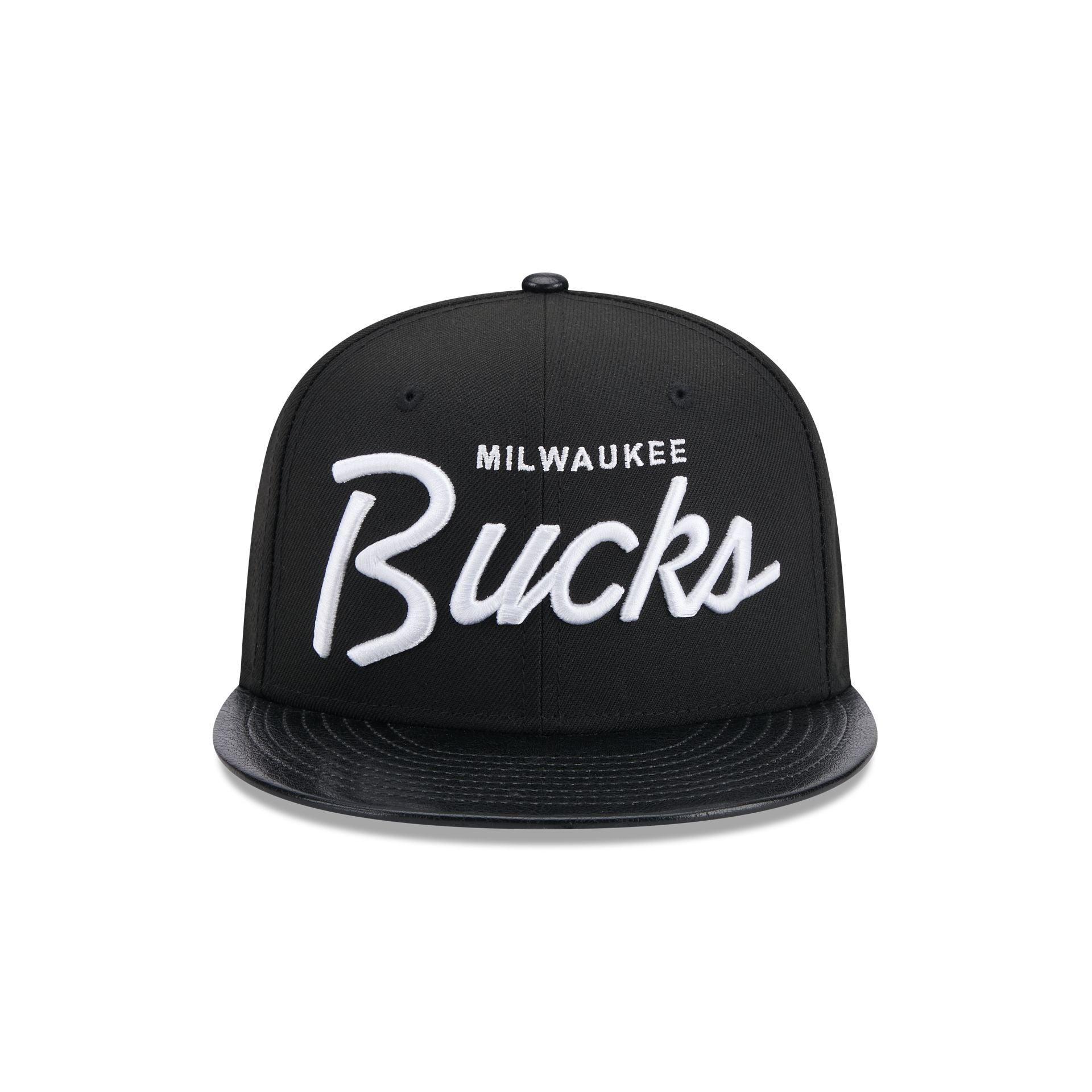 Milwaukee Bucks Faux Leather Visor 9FIFTY Snapback Hat Male Product Image