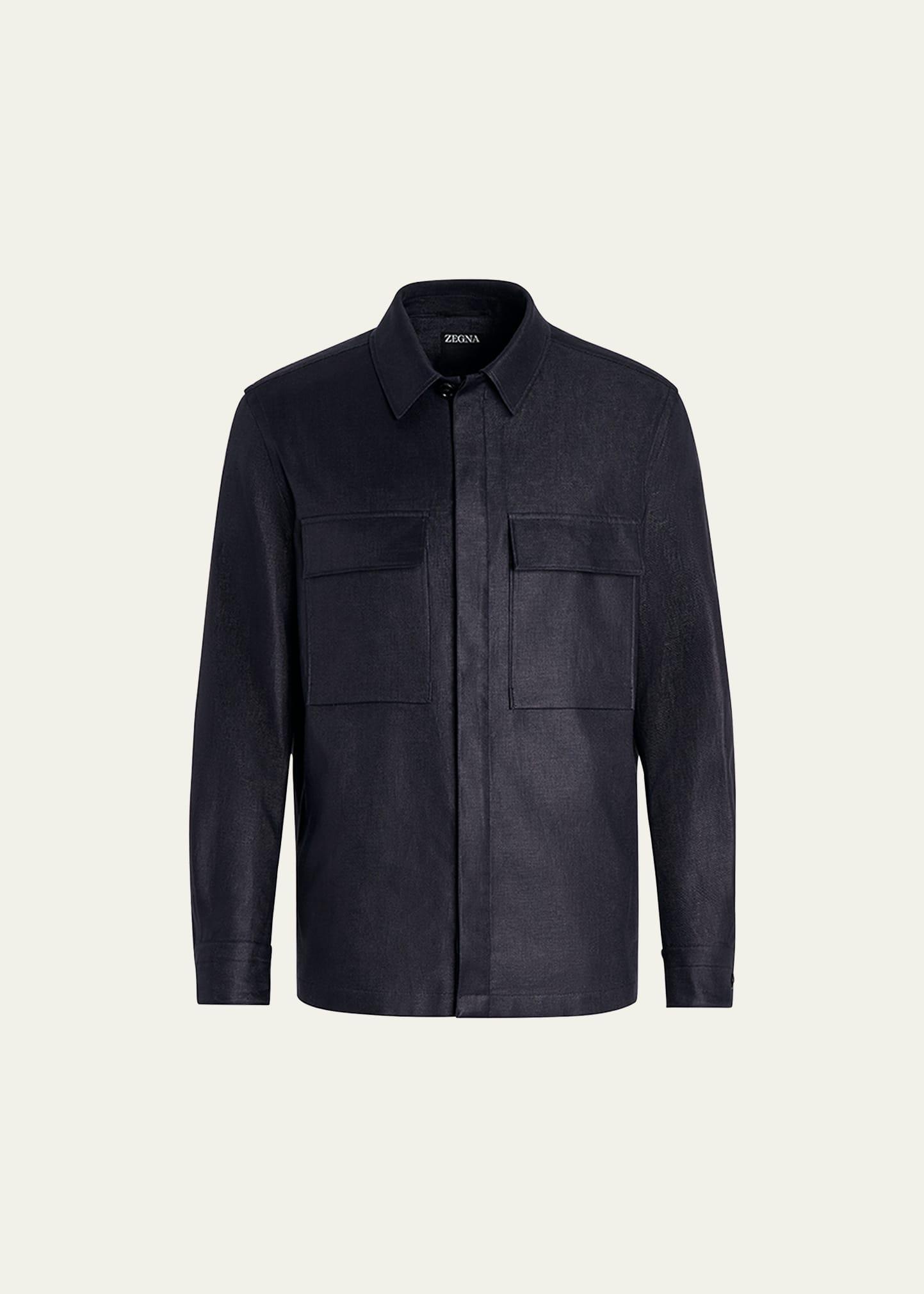 ZEGNA Double Layer Linen Twill Overshirt Product Image