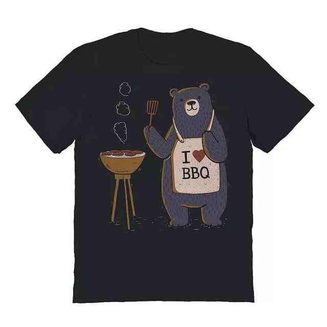 Mens I Love BBQ - Cute Bear Gift Valentines Graphic Tee Product Image