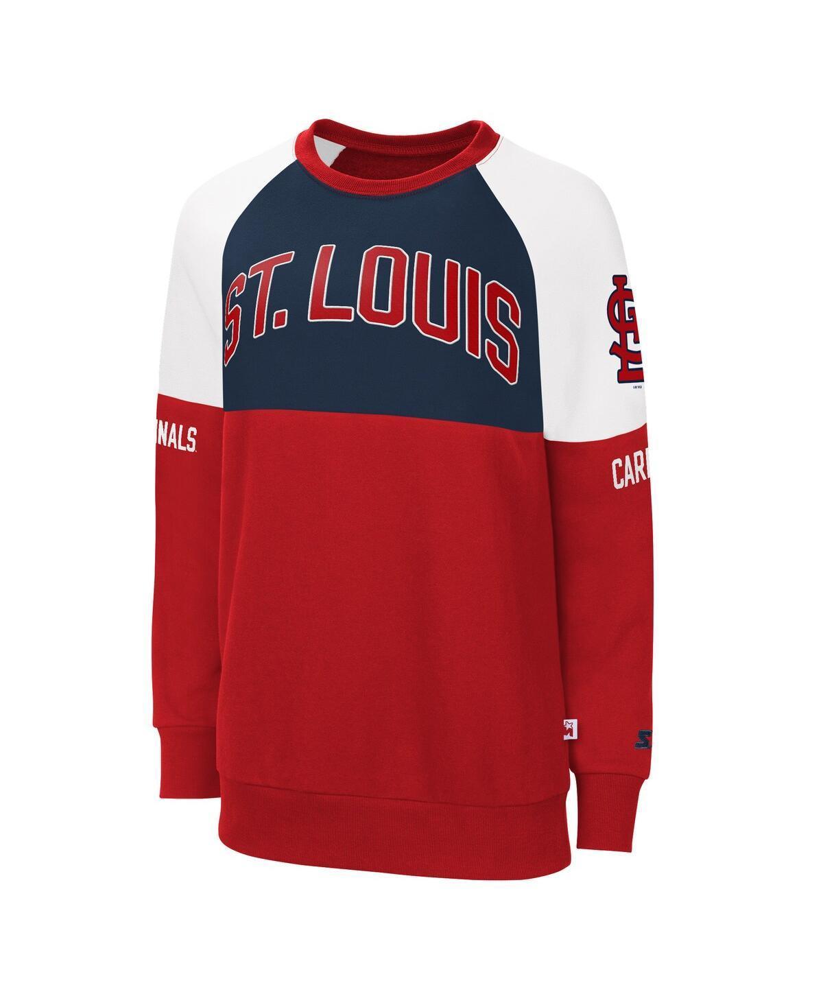 Womens Starter /Navy St. Louis Cardinals Baseline Raglan Pullover Sweatshirt Product Image