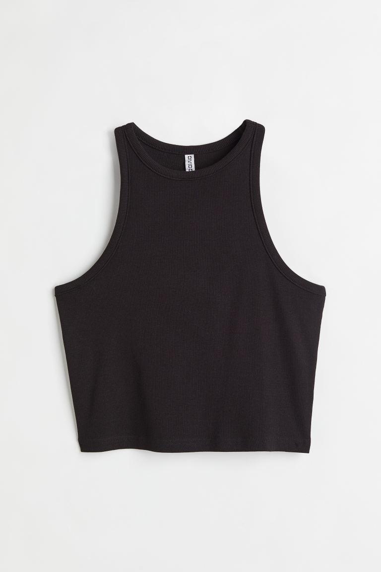 H & M - H & M+ Ribbed Tank Top - Black product image