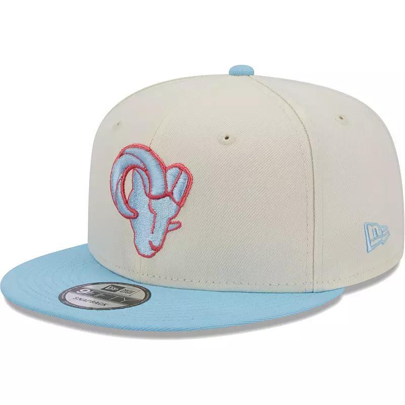 Mens New Era Cream/Light Blue Los Angeles Rams Two-Tone Color Pack 9FIFTY Snapback Hat Product Image