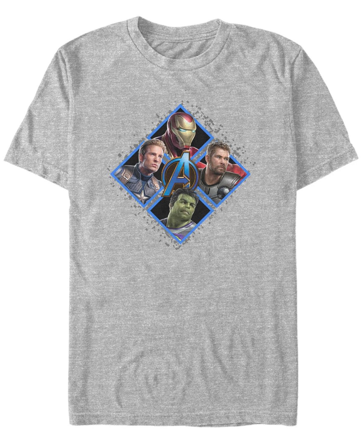 Mens Marvel Avengers Square Box Tee Athletic Grey Product Image