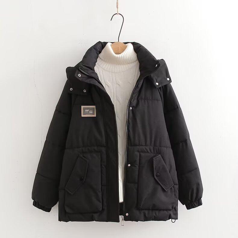 Plain Padded Hooded Zip Jacket Product Image