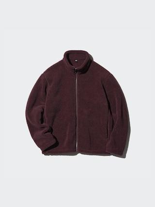 Mens Fleece Full-Zip Jacket Pile-Lined Wine Medium UNIQLO US Product Image