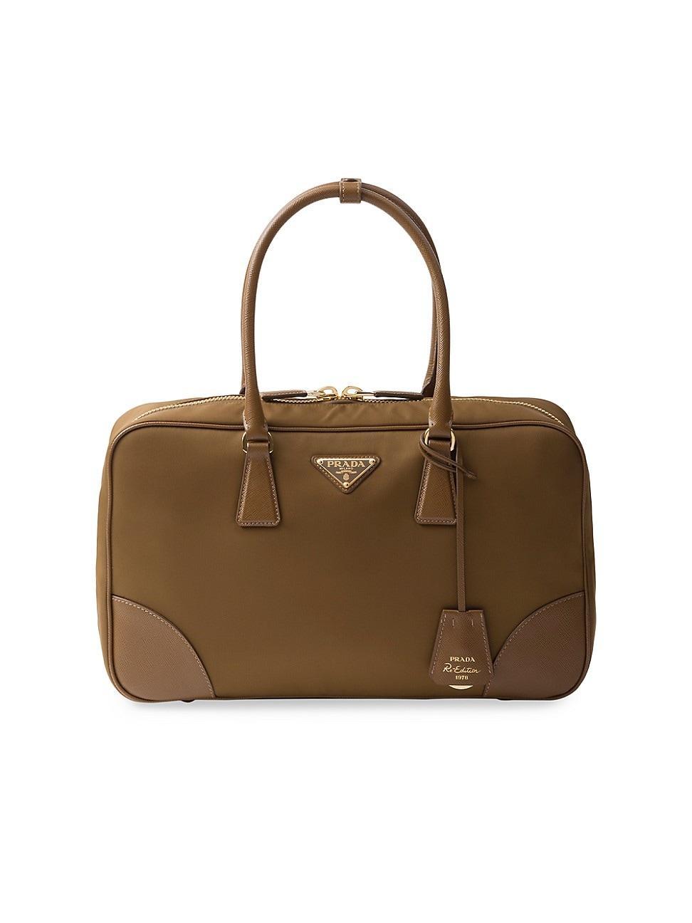 Womens Re-Edition 1978 Large Re-Nylon and Saffiano Leather Two Handle Bag Product Image